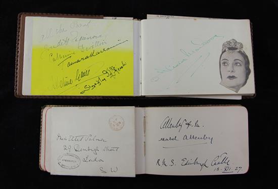 Two 20th century autograph albums, c.1920-1940,